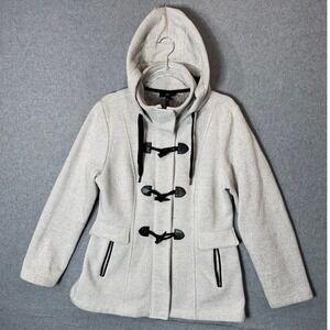IZ Byer Heathered Toggle‎ Coat Hooded Jacket Pockets Casual Gray L